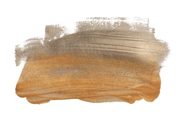 Разорванный Гранж Золото Серебристые Чернила Пятна Мазка Кисти Пятна Белом — стоковое фото