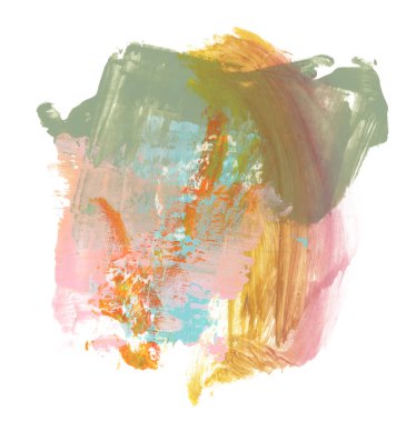 Art Suluboya ve akrilik lekeli boya. Beyaz arkaplanda soyut doku rengi el çizimi lekesi.