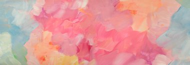 Sanat yağı ve akrilik leke bezi duvar boyası. Soyut doku pastel renk lekesi el fırça darbesi dokusu arka planı.