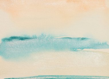 Islak kağıt desenli arka planda bej renkli parlak mürekkep, sulu boya duman lekesi lekesi..