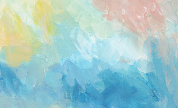 Art Watercolor and Acrylic hand drawn smear painting blot wall. Abstract texture neutral pastel color stain copy space background.