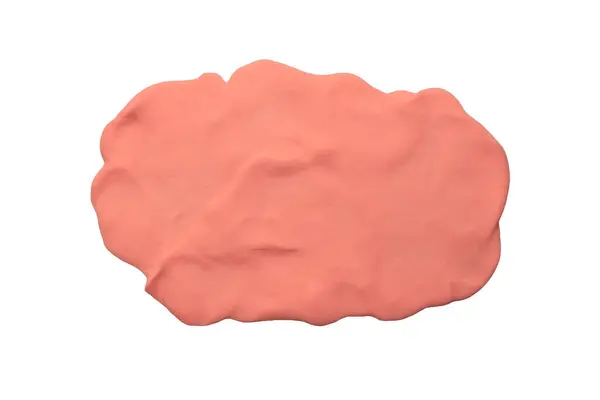 Moldura Nuvem Textura Artesanal Plasticina Rosa Fundo Branco — Fotografia de Stock