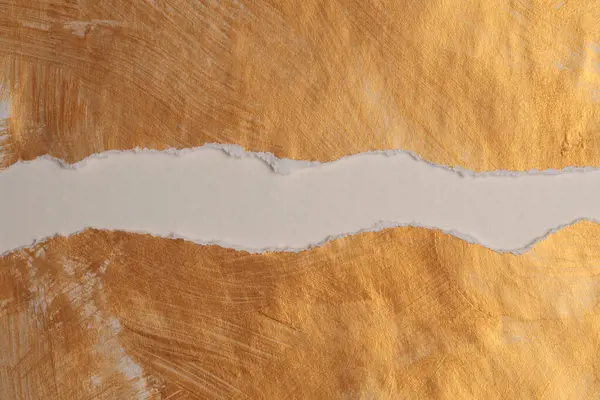 Altın Bronz Bej Kağıtlı Kolaj Kağıdı Çerçeve Boyama Duvarı Soyut — Stok fotoğraf
