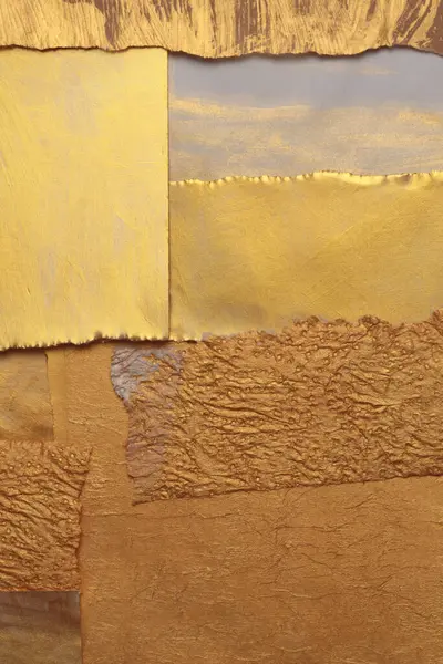Ouro Bronze Colagem Papel Bege Parede Pintura Quadro Papel Textura — Fotografia de Stock