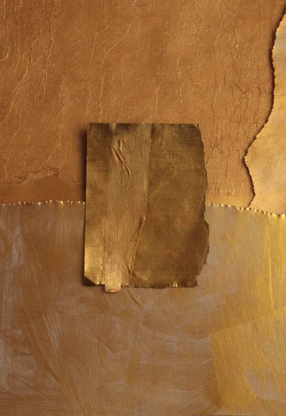 Ouro Papel Colagem Bronze Parede Pintura Quadro Papel Textura Brilho — Fotografia de Stock