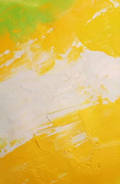 アートオイルおよびアクリルの汚れのキャンバス絵画のスタッコの壁 抽象的な質の黄色 ベージュ色の染料のブラシ ストロークの救い穀物の質の背景 — ストック写真