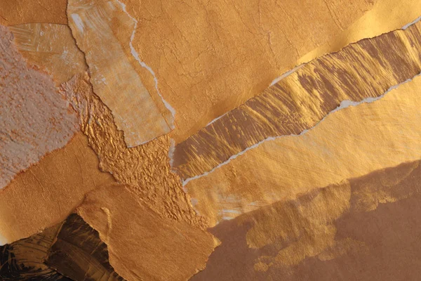 Złota Brązowa Brązowa Papierowa Ściana Malarska Streszczenie Tekstury Kopiuj Tło — Zdjęcie stockowe
