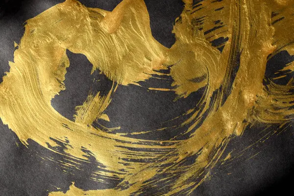 Kunst Und Acryl Schmieren Fleck Leinwand Malpapier Abstrakte Textur Gold — Stockfoto