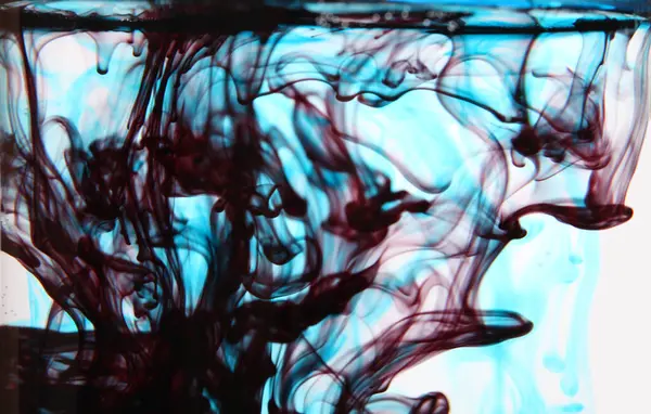 Ink Blot Watercolor Pour Flow Color Blot Water Background — Stock Photo, Image