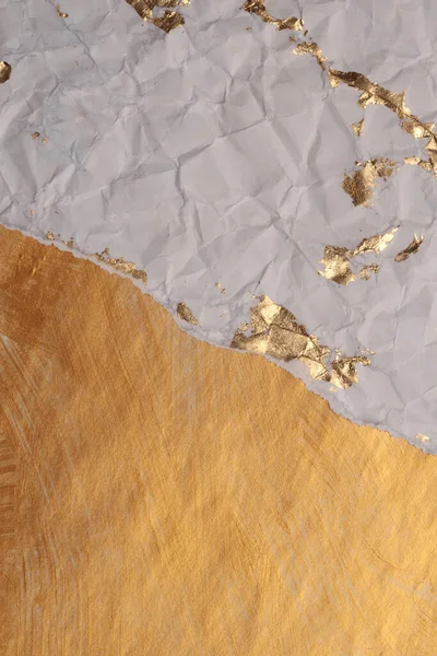 Křupavé Papírové Textury Malují Třpytivé Skvrny Stěně Abstraktní Zlaté Bronzové — Stock fotografie