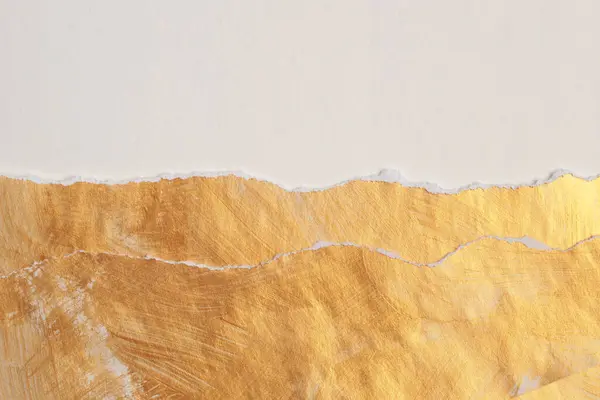 Złoty Brązowy Beżowy Biały Papier Podarty Ramka Malowanie Ściany Collage — Zdjęcie stockowe