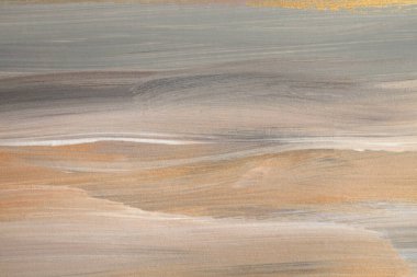 Sanat yağı ve akrilik leke bezi duvar boyası. Soyut doku kahverengi, bej, altın rengi ışıltılı boya fırça darbesi yardım tahıl dokusu arka plan