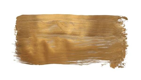 Gold Glitter Ink Color Smear Brush Stroke Stain Line Blot — Stock Photo, Image