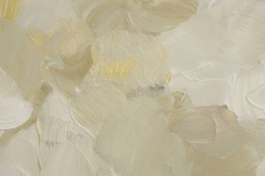 Sanat yağı ve akrilik leke bezi duvar boyası. Soyut doku pastel bej renk lekesi fırça darbesi dokusu arkaplanı.