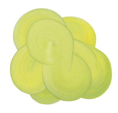 Sarı yeşil soyut sanat akrilik ve mürekkep suluboya mürekkep lekesi fırça darbesi lekesi beyaz arka planda bulut lekesi. 