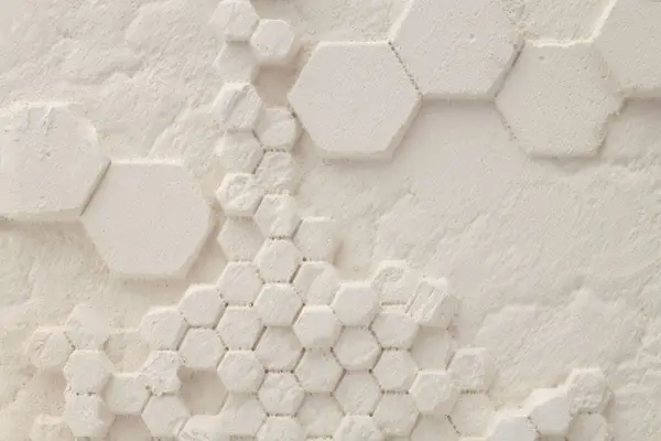 Biały Beżowy Gips Relief Geometryczne Tło Ściany — Zdjęcie stockowe