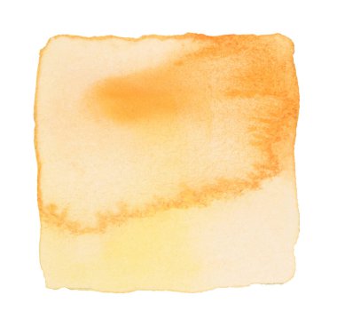 Mürekkep, suluboya el, kare leke lekesi. Islak sarı pastel renkli kağıt desen arkaplanı. 