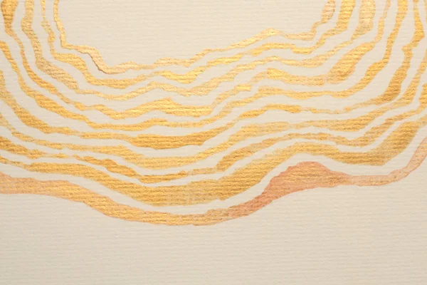 Gold Perlmutt Glitter Tinte Aquarell Welle Linie Fleck Ring Blot — Stockfoto
