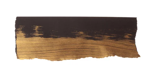 Rozdarty Puste Czarne Złote Kawałki Tekstury Stary Papier Rzemieślniczy Odizolowany — Zdjęcie stockowe