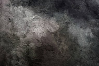 Sanat soyut akrilik ve suluboya, dumanlı duvar boyası. Siyah ve beyaz renk dokusu arkaplanı.