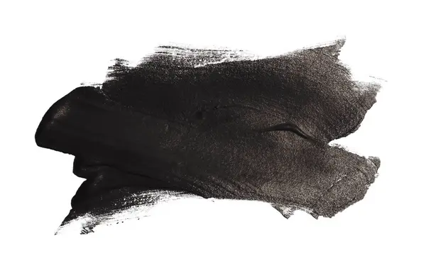 Grunge Black Brown Ink Smear Brush Stroke Stain Blot White — Stock Photo, Image