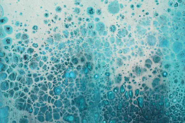 抽象的なフローアクリルと水彩画は大理石の絵画の消しゴムを注ぐ ブルー ベージュ ホワイトドロップの煙の質の背景 — ストック写真