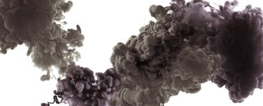 Suda mürekkep. Soyut duman tahıl ışığı ve gölge dokusu arka planı. Siyah kahverengi ve beyaz renk.