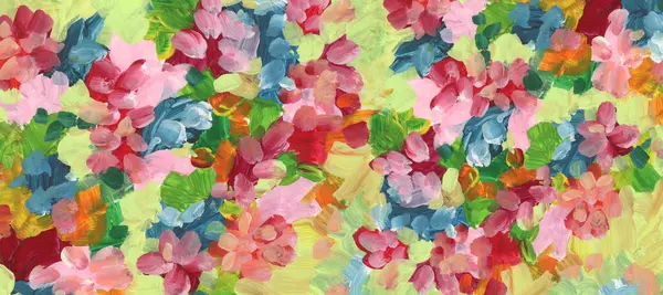 アートオイルとアクリル塗料の花は絵画の壁を消します 抽象的な質の色 染料のブラシの打撃の背景 — ストック写真