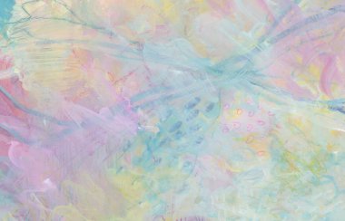 Sanat suluboya ve akrilik duman bezi boya kalem, pastel çizgili elementler. Soyut el çizimi renk lekesi fırça darbesi dokusu arkaplanı.