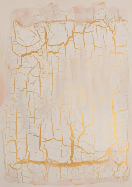 Craquelure Scratch Relief Texture Painting Wall Background Gold Bronze Beige — Stock Photo, Image