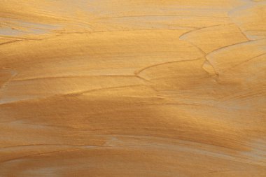 Sanatsal soyut akrilik ve yağlı boya boya bez duvar. Altın rengi tahıl gevşetici fırça darbesi dokusu arka planı.