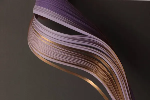 Gold Bronze Violet Color Strip Gradient Wave Paper Black Abstract — Stock Photo, Image
