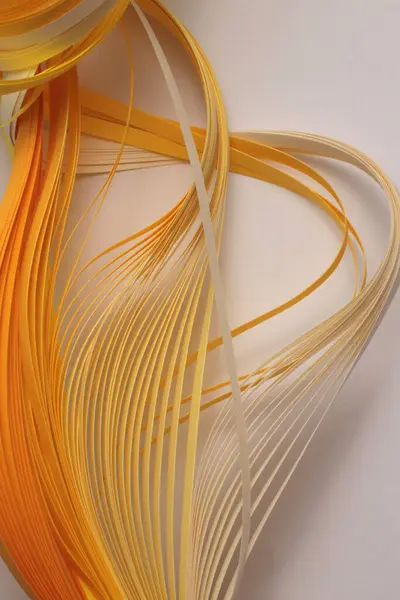 オレンジ色ストリップ勾配波曲線ペーパー 抽象的なテクスチャの背景 — ストック写真