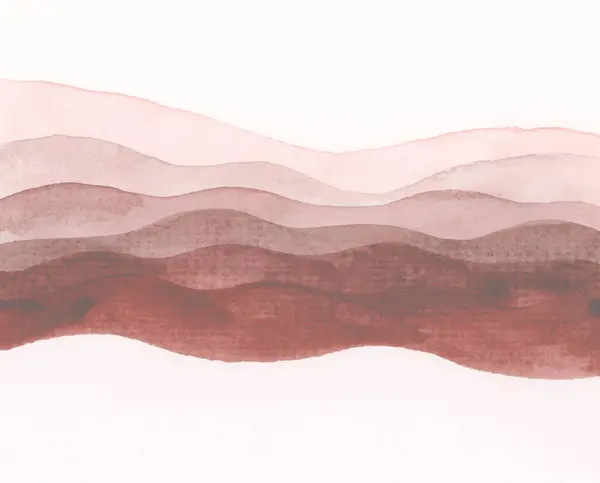Чорнила Хвиля Акварелі Ручної Намальованої Кривої Смуги Плями Фарбування Текстура Стокове Фото