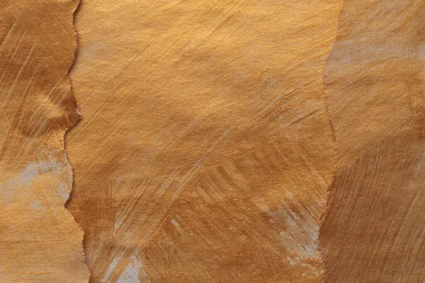 Zlato Bronzový Drobeček Roztrhaná Papírová Malířská Stěna Abstraktní Záře Textury — Stock fotografie