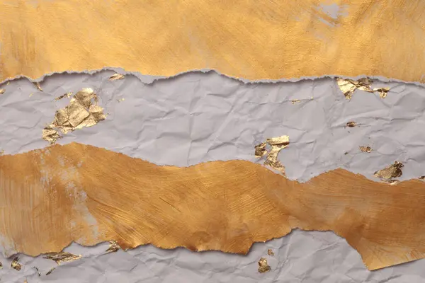 Arany Bronz Morzsa Szakadt Papír Festés Fal Absztrakt Ragyogás Textúra Jogdíjmentes Stock Képek