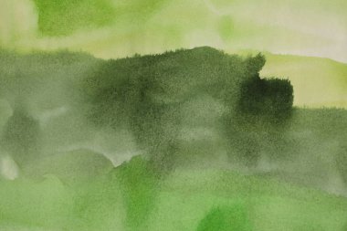 Islak kağıt desenli arka planda mürekkep rengi el boyası lekesi çizilmiş. Yeşil renk.