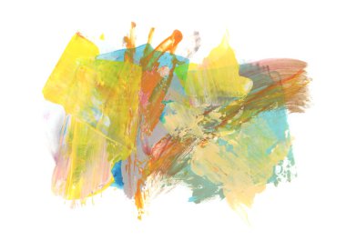 Art Suluboya ve akrilik lekeli boya. Beyaz arkaplanda soyut doku renk lekesi.