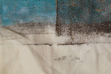 Grunge beige, blue dirty canvas denim fabric stain texture background. clipart