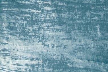 Yağ ve akrilik leke bezi duvar boyası. Soyut gümüş, mavi renk lekesi fırça darbesi dokusu arkaplanı.