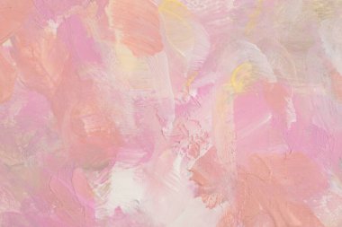 Resimli suluboya ve akrilik leke bezi tablosu. Soyut desen bej, pembe pastel boya lekesi fırça darbesi dokusu arka plan.