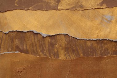 Altın, bronz, kahverengi kağıt dalga, çerçeve boyama duvarı. Soyut parlaklık dokusu kopyalama alanı yardım arkaplanı.