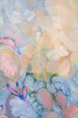 Art Watercolor and Acrylic smear brushstroke blot with pastel pencil elements. Abstract texture color stain painting background.