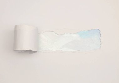 Yırtık, yırtık kağıt parçaları. Bej gri kopyalama alanı dokusu arkaplanı