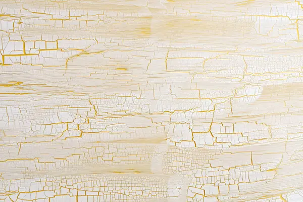 stock image Craquelure scratch crack relief texture painting stucco wall background. White beige, yellow color.