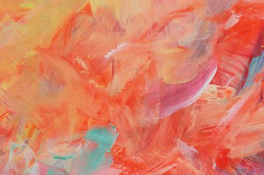 Sanat yağı ve akrilik el fırça darbesi lekesi boyama duvarı çizdi. Soyut doku parlak neon gökkuşağı renk lekesi arkaplanı.