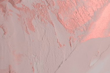 Sanat yağı ve akrilik leke bezi duvar boyası. Soyut desen bej, pembe sim renk lekesi fırça darbesi rahatlama dokusu arka plan.