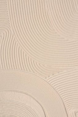 Soyut beyaz bej rengi kil modelleme ve akrilik çizgi boyama duvarı. Tuval yardım eli grunge geometrik doku arkaplanı çizdi.