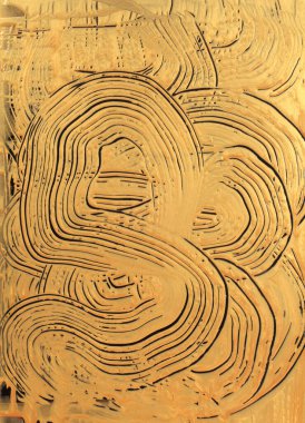 Altın ve bronz parıltı akışı duvarları soyut arkaplan. 