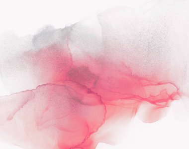 Tahıl suluboya ve alkol mürekkebi duman akışı lekesi leke lekesi pastel pembe geri büyümüş.